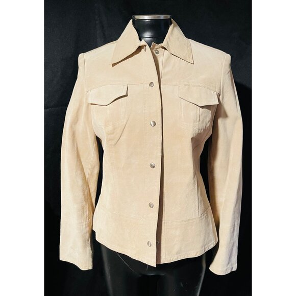 Valerie Steven’s Womens Small Leather Jacket Snap Closure Lined Casual Career - Picture 1 of 7